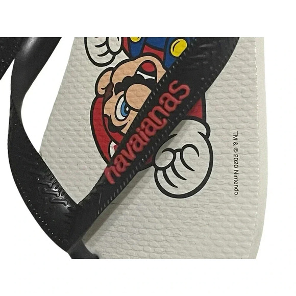 Havaianas Unisex Men’s Mario Bros Sandal White/Black Flip Flop Size 9/10 RARE main image 8